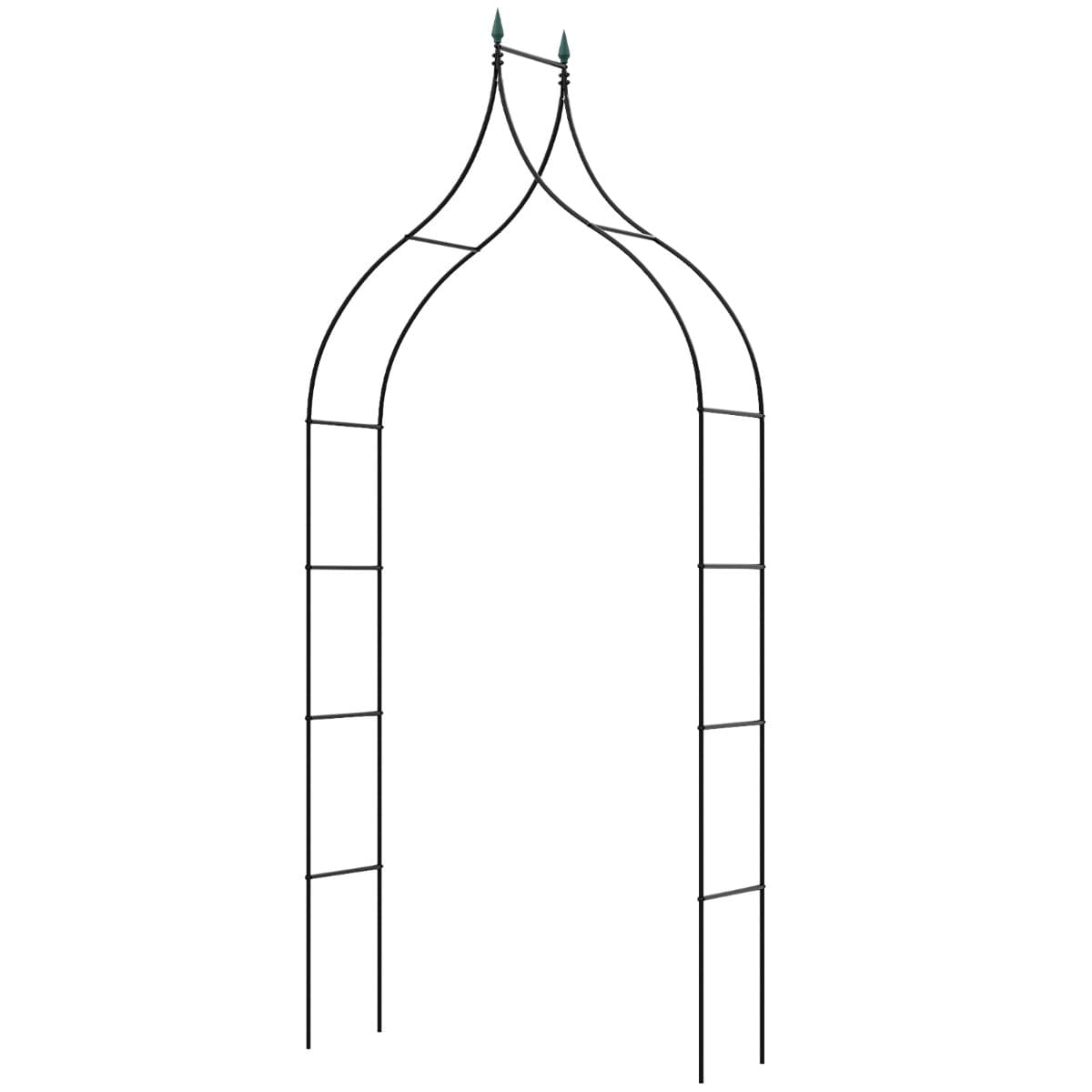 CostwayArche de Jardin 255CM pour Plantes Grimpantes en Métal Décoration pour Fête