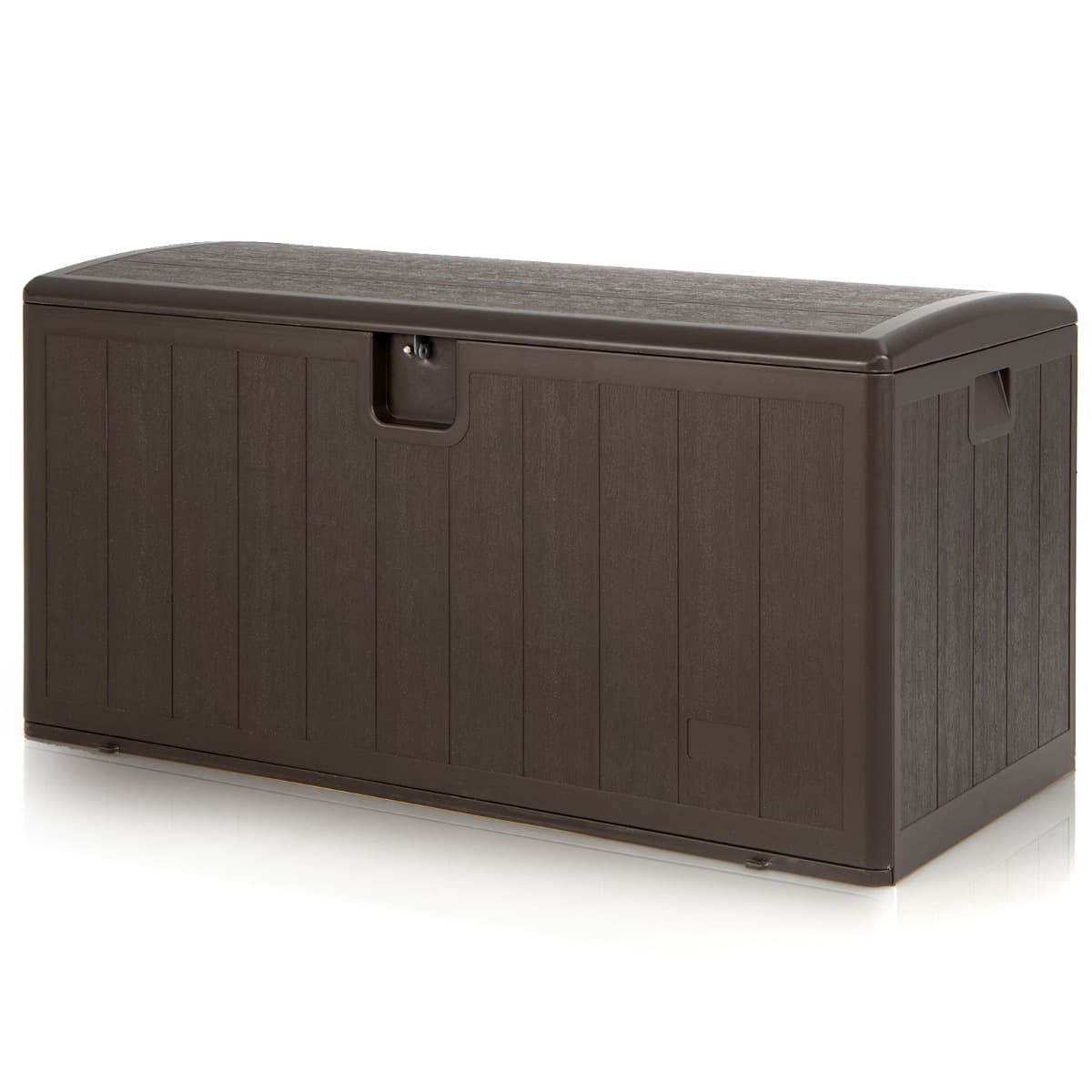 CostwayCoffre de Rangement Extérieur 400L 127,5 x 64 x 64 CM Malle de jardin Verrouillable avec Poignées Encastrée
