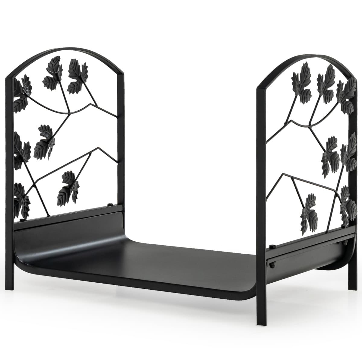 CostwayPorte-Bûches en Fer Forgé Range Bûche pour Intérieur&Extérieur Pieds Surélevés Capacité de poids de 50 kg 48 x 34 x 41cm