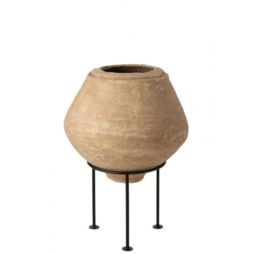 Pot sur Pied Chad Papier Mâché Marron