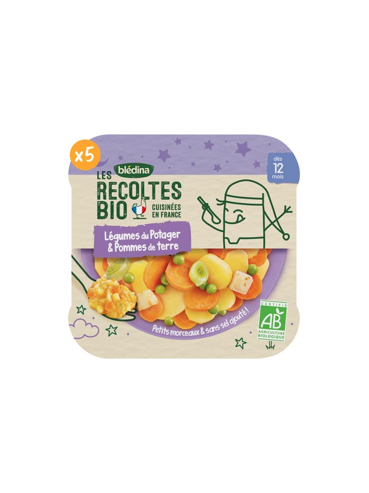 Blédina Les Récoltes Bio Légumes du Potager et Pommes de Terre Dès 12 Mois Bio 230 Grammes