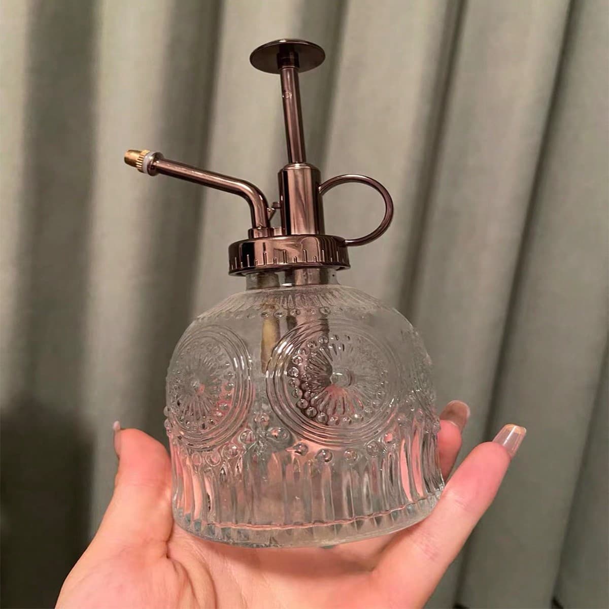 1 Pièce Arrosoir En Verre Rétro En Relief, Petite Bouteille D'arrosage À Pression Pour Outils De Jardinage