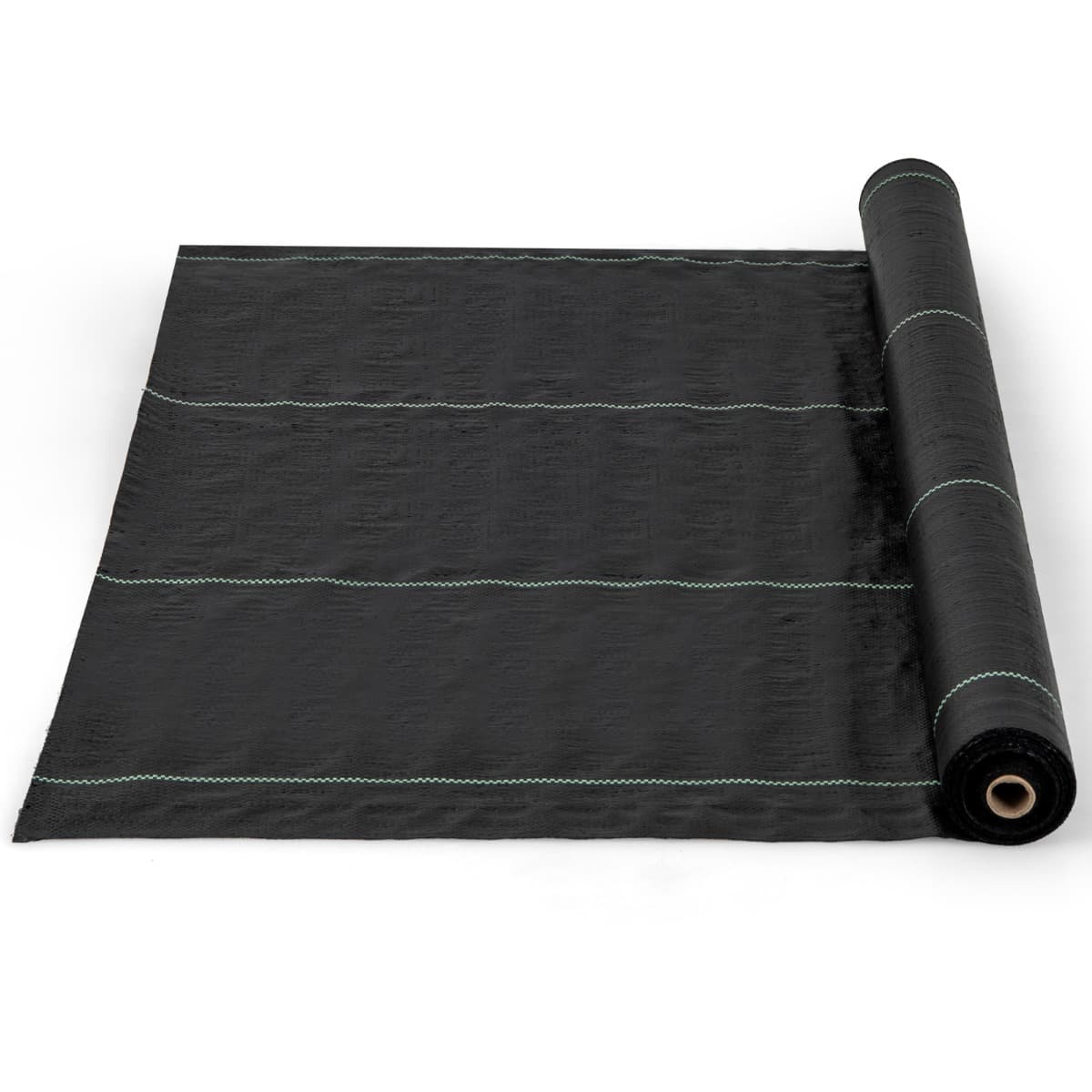 CostwayToile de Paillage Contre les Mauvais Herbes 1Mx50M Tapis en Tissu Anti-mauvaises Herbes de Jardin en PP avec Ligne de Guidage Noir